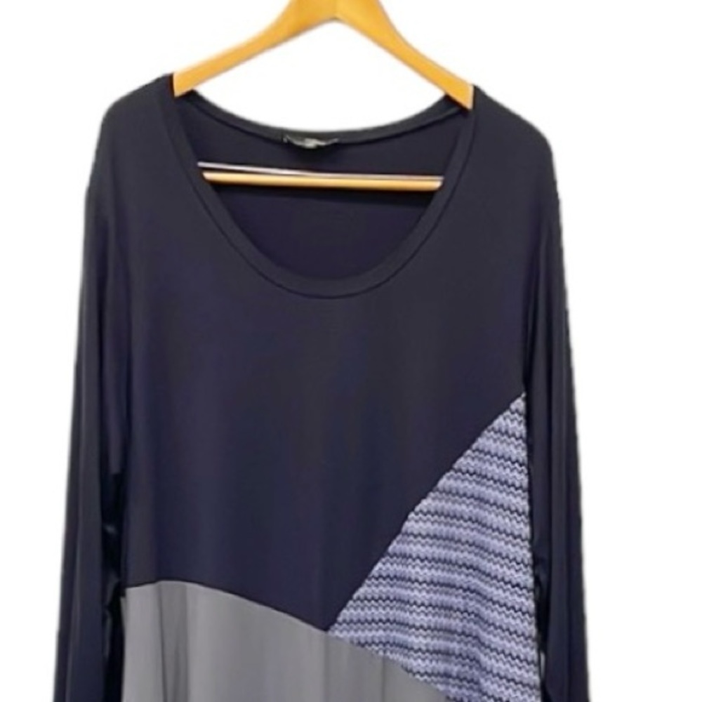 Suzanne Betro Color Block Mixed Media A-Line Jersey Knit Maxi Dress‎ Women’s 2X - Picture 2 of 8